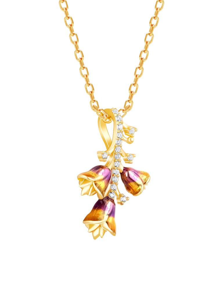 Giva 925 Sterling Silver Bhumi Golden Bell Mallow Bud Convertible Bracelet And Chain