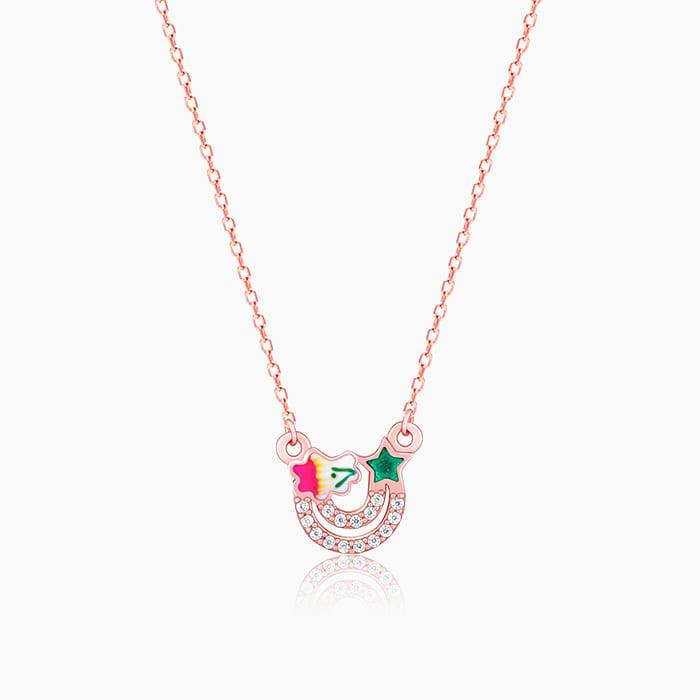 Giva 925 Silver Rose Gold Rainbow Necklace : PD02161