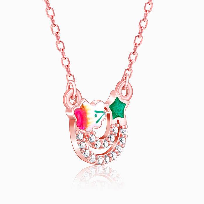 Giva 925 Silver Rose Gold Rainbow Necklace : PD02161