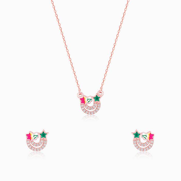 Giva 925 Sterling Silver Rose Gold Rainbow Set| Gifts For Women And Girls | With Certifica : PD02161ER02383
