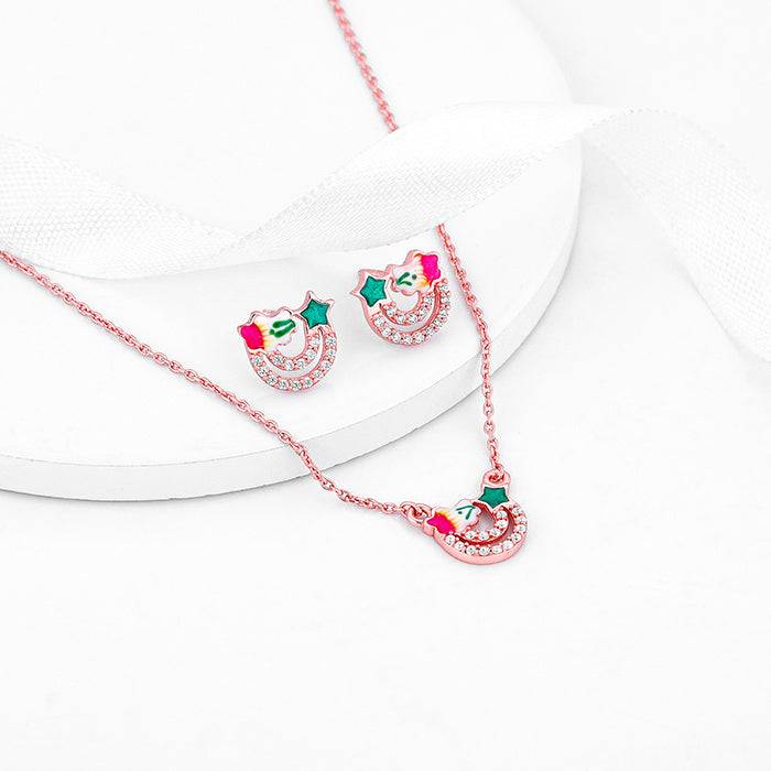 Giva 925 Sterling Silver Rose Gold Rainbow Set| Gifts For Women And Girls | With Certifica : PD02161ER02383