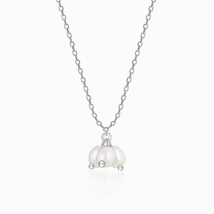 Giva 925 Silver Pearl Trio Necklace : PD02165