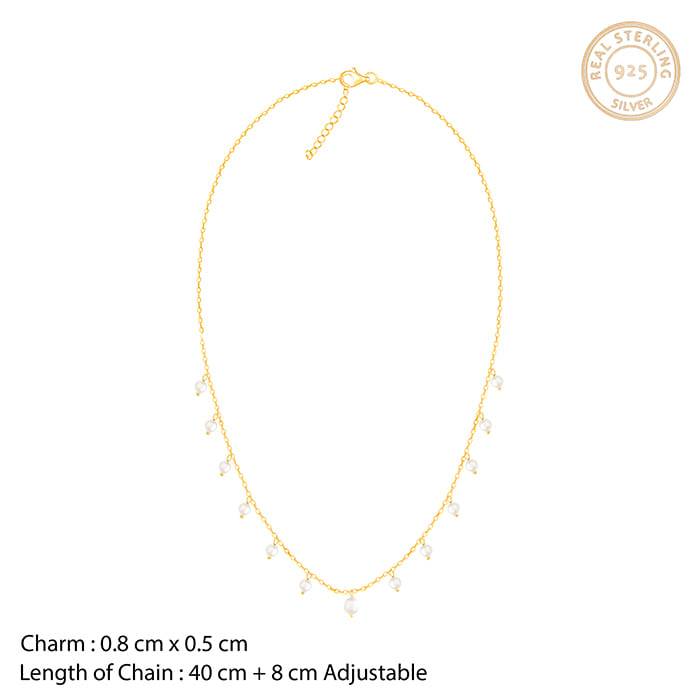 Giva 925 Silver Golden Dancing Pearls Necklace : PD02168