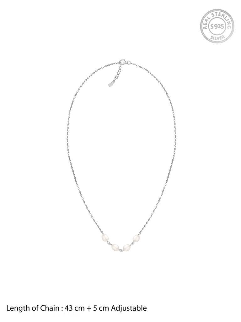 Giva 925 Sterling Silver Radiant Pearl Necklace