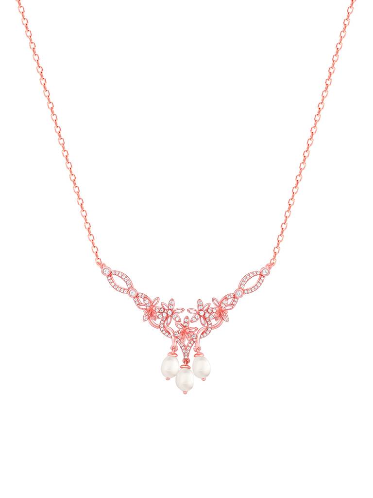 Giva 925 Silver Bhumi Rose Gold Glow In Musli Necklace : PD02174