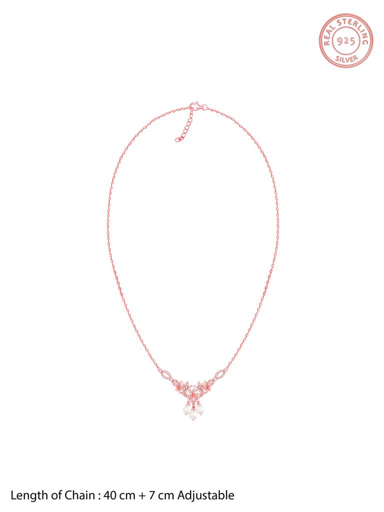 Giva 925 Silver Bhumi Rose Gold Glow In Musli Necklace : PD02174