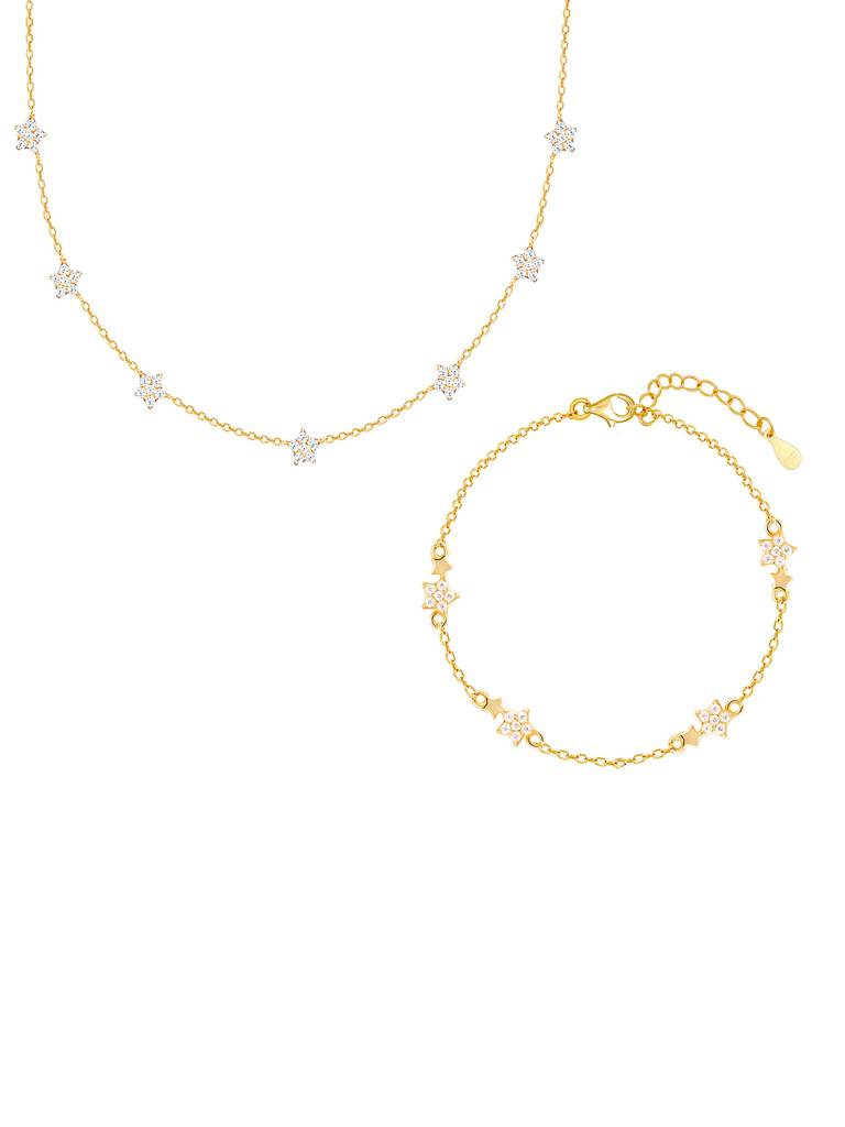 Giva 925 Sterling Silver Golden Star Constellation Set