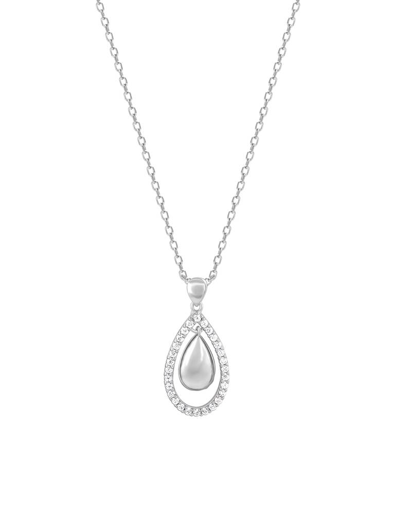 Giva 925 Sterling Silver Dual Teardrop Pendant With Link Chain