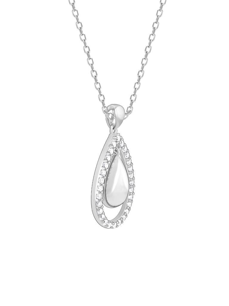 Giva 925 Sterling Silver Dual Teardrop Pendant With Link Chain