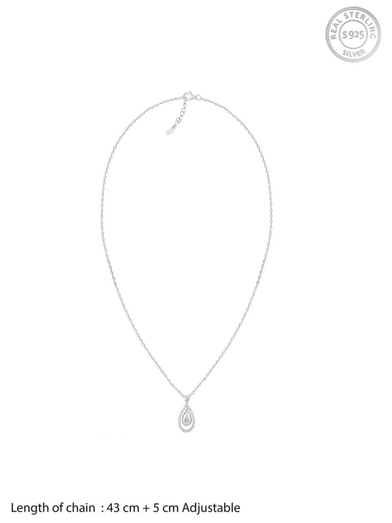 Giva 925 Sterling Silver Dual Teardrop Pendant With Link Chain