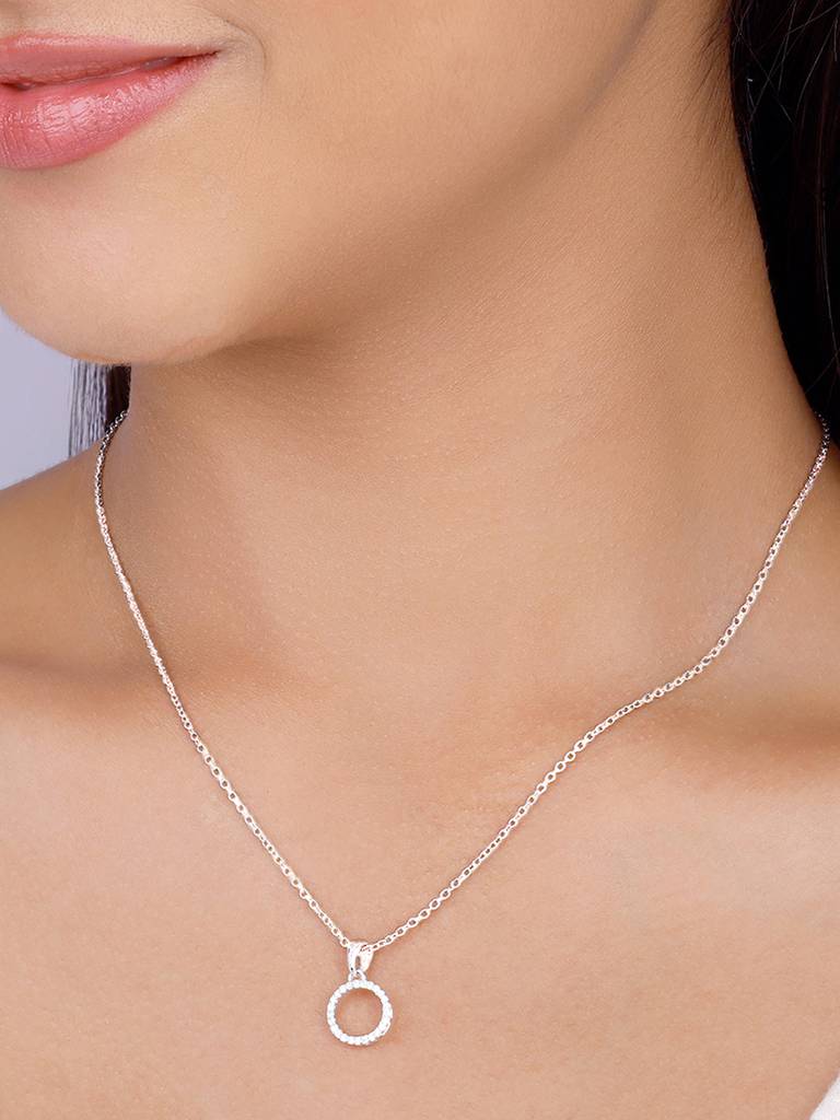 Giva 925 Sterling Silver Circle Of Joy Pendant With Link Chain