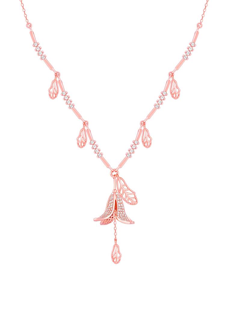Giva 925 Sterling Silver Bhumi Rose Gold Shy Ebony Necklace