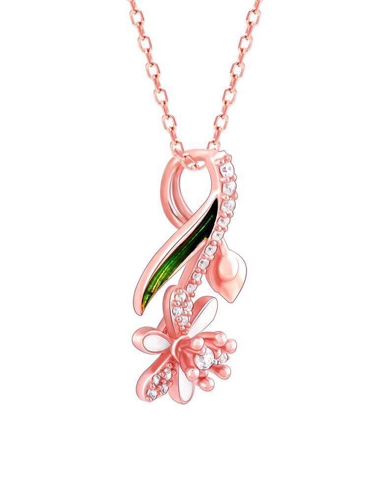 Giva 925 Sterling Silver Bhumi Rose Gold Mythical Musli Pendant With Link Chain