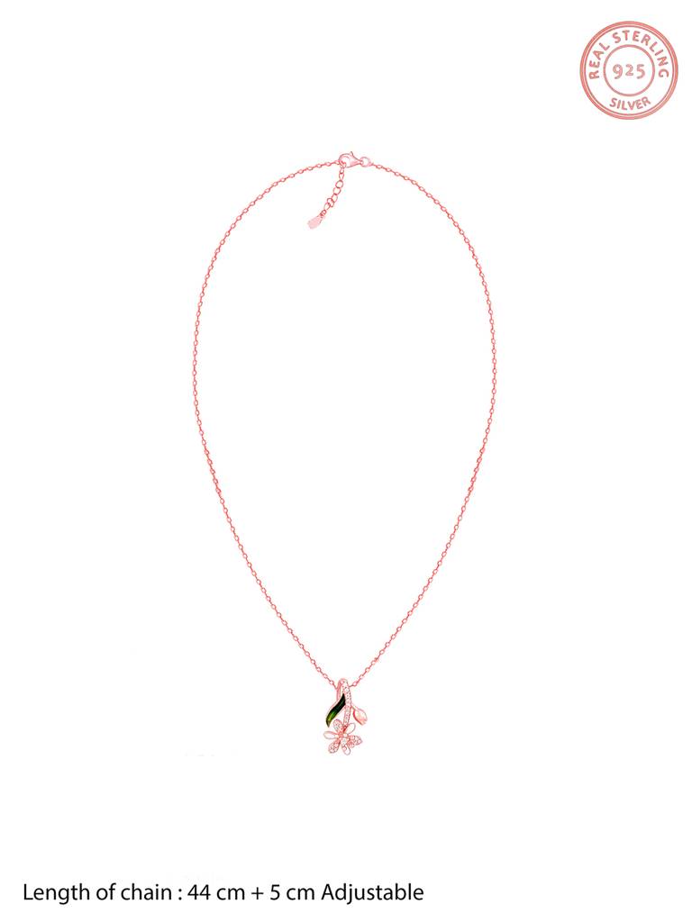 Giva 925 Sterling Silver Bhumi Rose Gold Mythical Musli Pendant With Link Chain