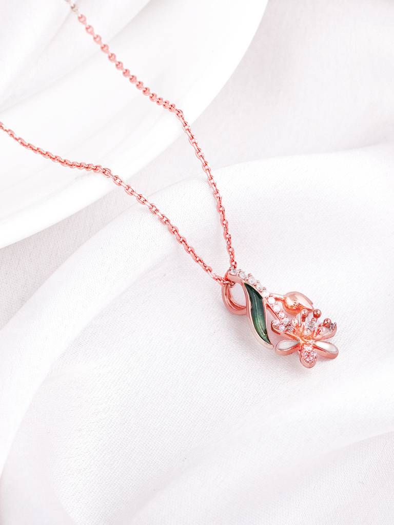 Giva 925 Sterling Silver Bhumi Rose Gold Mythical Musli Pendant With Link Chain