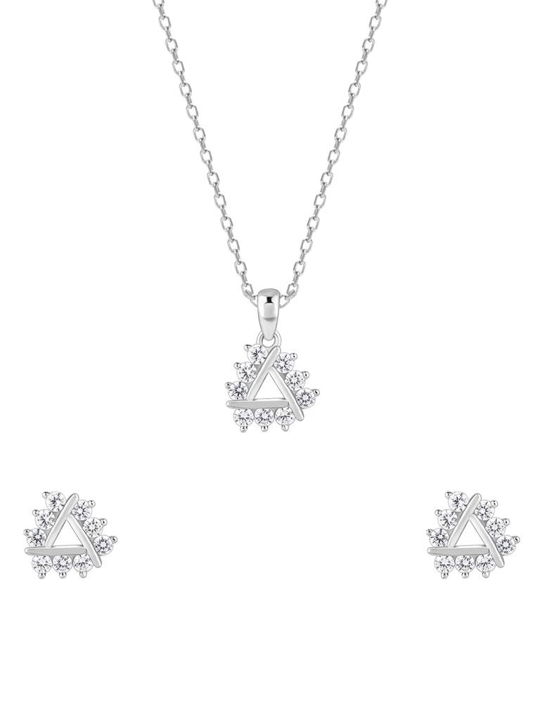 Giva 925 Sterling Silver Sparkly Triangle Set
