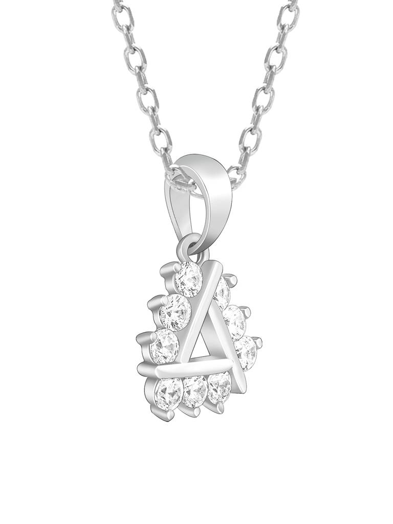Giva 925 Sterling Silver Sparkly Triangle Pendant With Link Chain