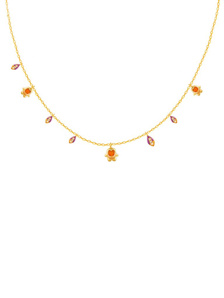 Giva 925 Sterling Silver Bhumi Golden Classic Bell Mallow Necklace