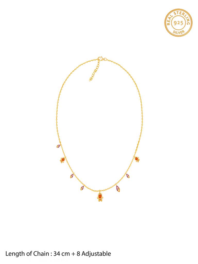 Giva 925 Sterling Silver Bhumi Golden Classic Bell Mallow Necklace