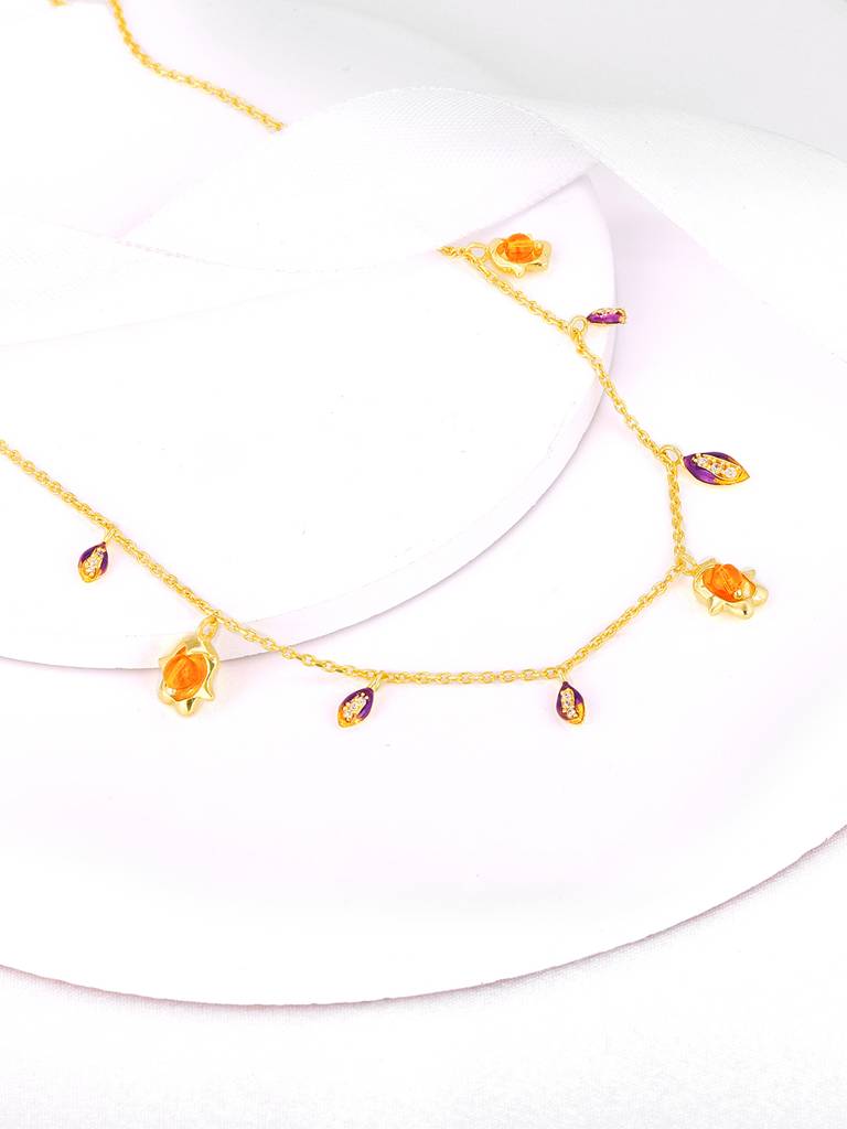 Giva 925 Sterling Silver Bhumi Golden Classic Bell Mallow Necklace