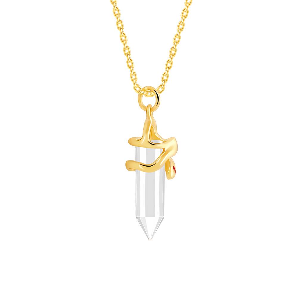 Giva 925 Silver Golden Crystal Serpentine Necklace : PD02192