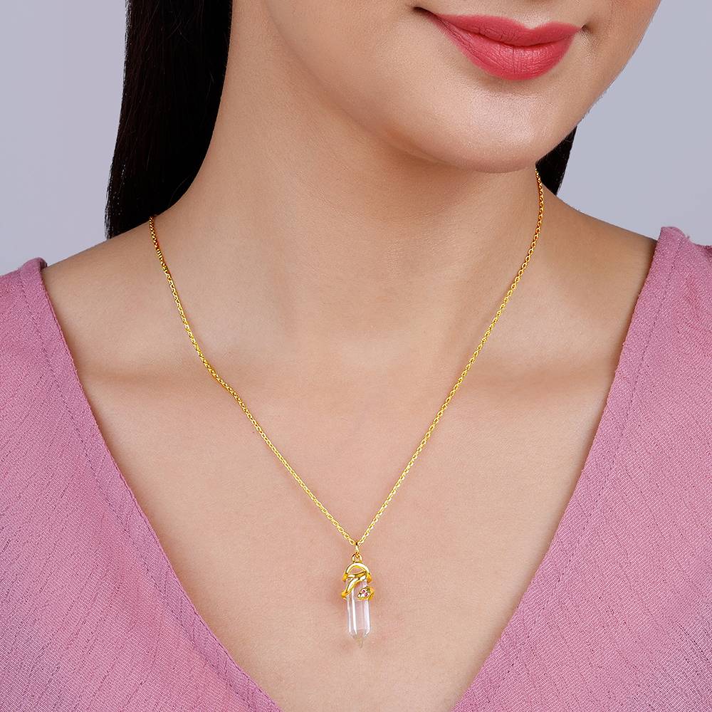 Giva 925 Silver Golden Crystal Serpentine Necklace : PD02192