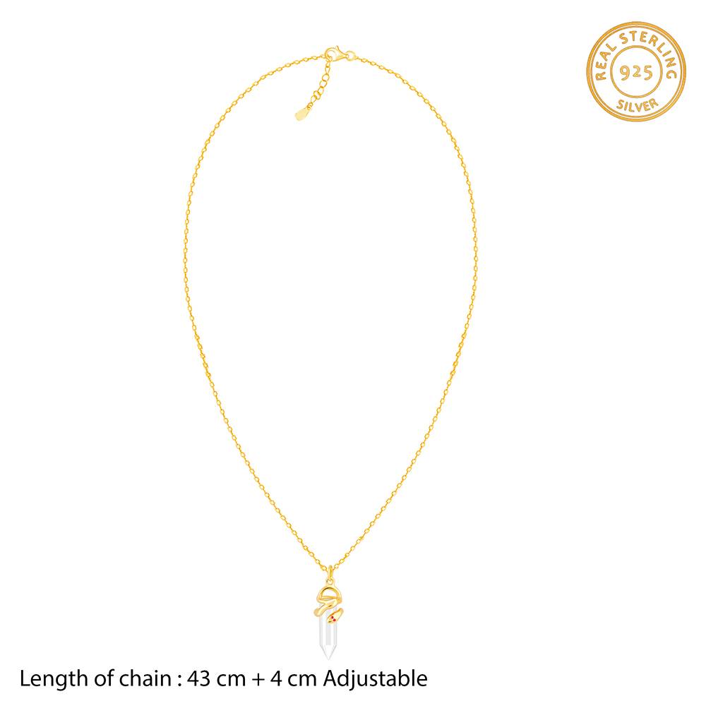 Giva 925 Silver Golden Crystal Serpentine Necklace : PD02192
