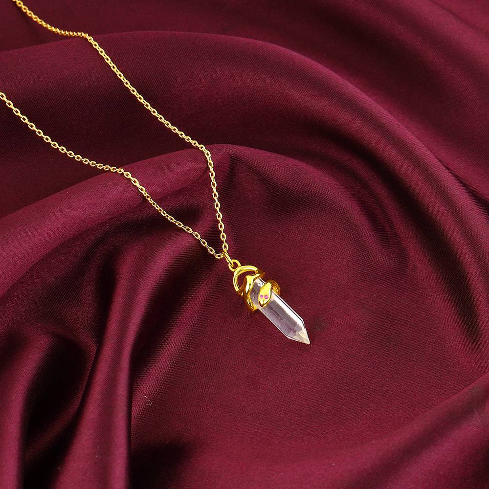 Giva 925 Silver Golden Crystal Serpentine Necklace : PD02192