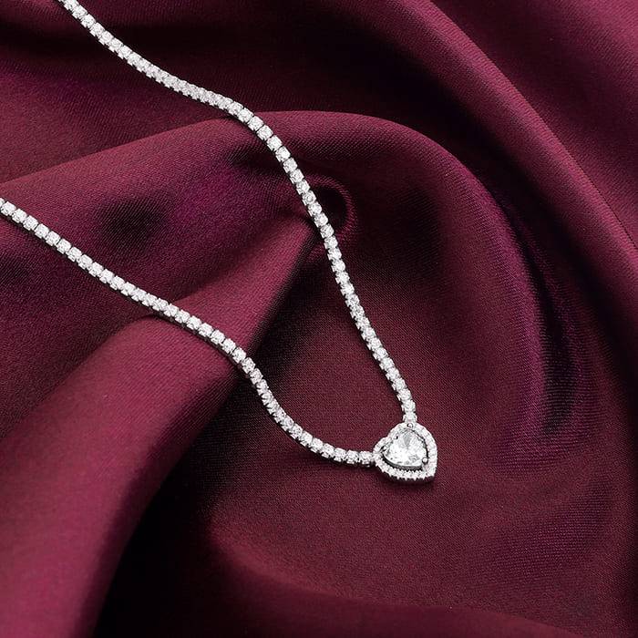 Giva 925 Silver Solitaire Love Necklace : PD02198