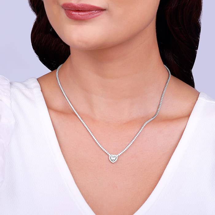 Giva 925 Silver Solitaire Love Necklace : PD02198