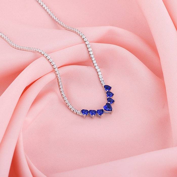 Giva 925 Silver Blue Heart Necklace : PD02203