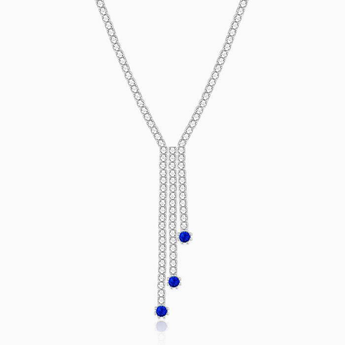 Giva 925 Sterling Silver Blue Lariat Necklace| Pendant To Gift Women & Girls | With Certif : PD02206