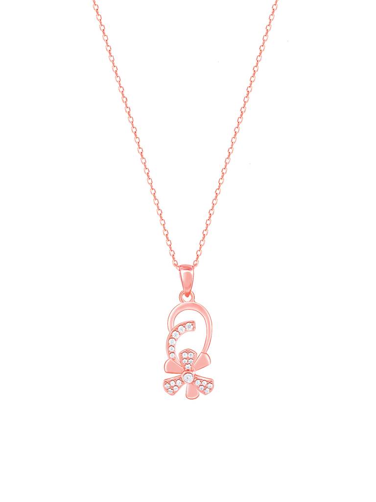 Giva 925 Sterling Silver Bhumi Rose Gold Mindful Musli Spin Pendant With Link Chain