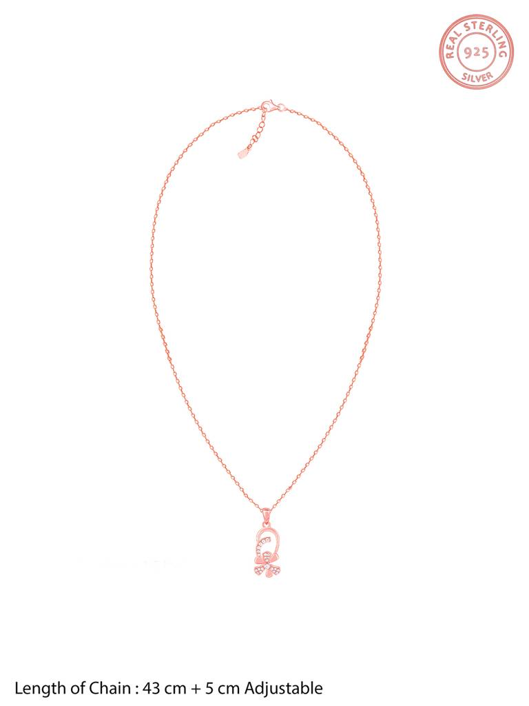 Giva 925 Sterling Silver Bhumi Rose Gold Mindful Musli Spin Pendant With Link Chain