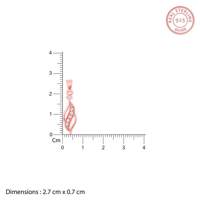 Giva 925 Sterling Silver Rose Gold Leaflet Pendant With Link Chain| Necklace To Gift Women : PD02222