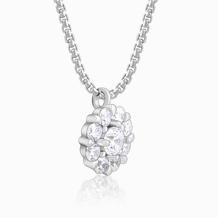 Giva 925 Silver Twofold Solitaire Pendant With Link Chain : PD02231
