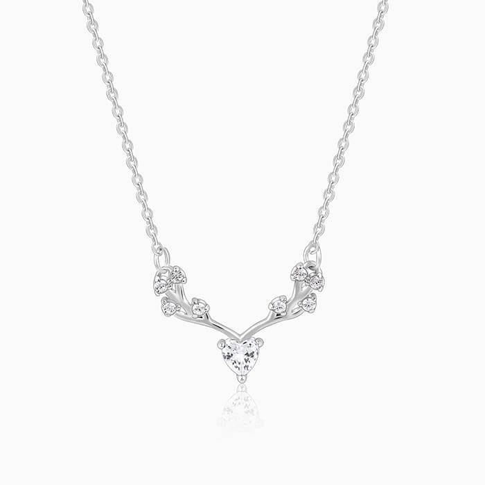 Giva 925 Sterling Silver Deer Heart Zircon Necklace| Necklace To Gift Women & Girls | With : PD02233