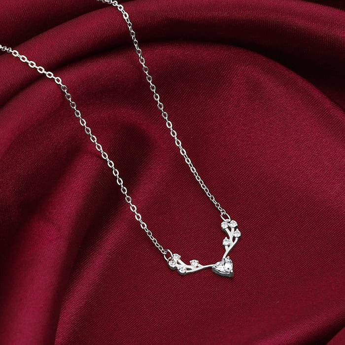 Giva 925 Sterling Silver Deer Heart Zircon Necklace| Necklace To Gift Women & Girls | With : PD02233