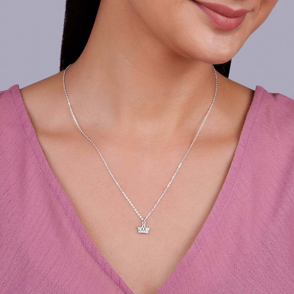Giva 925 Silver Crown Delight Pendant With Link Chain : PD02239