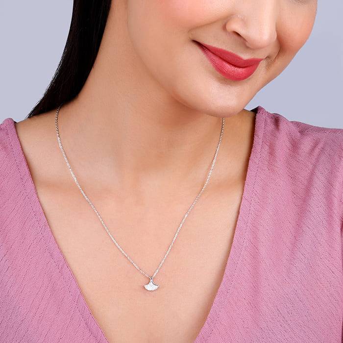 Giva 925 Sterling Silver Ginko Leaf Pendant With Link Chain| Necklace To Gift Women & Girl : PD02240
