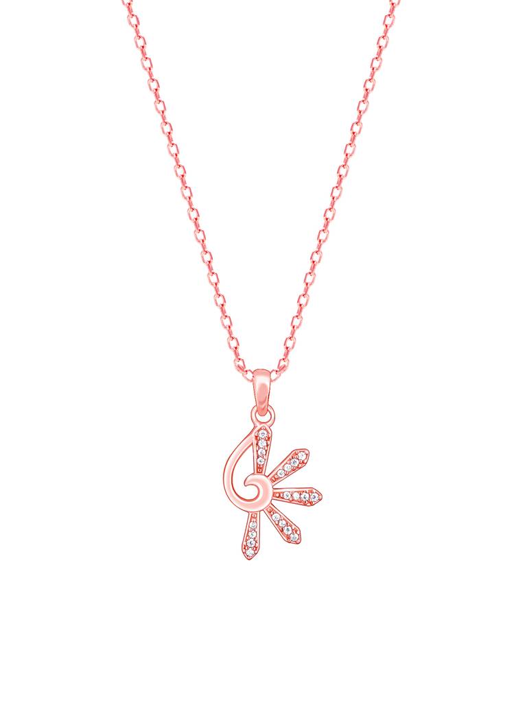 Giva 925 Sterling Silver Bhumi Rose Gold Elegant Musli Pendant With Link Chain