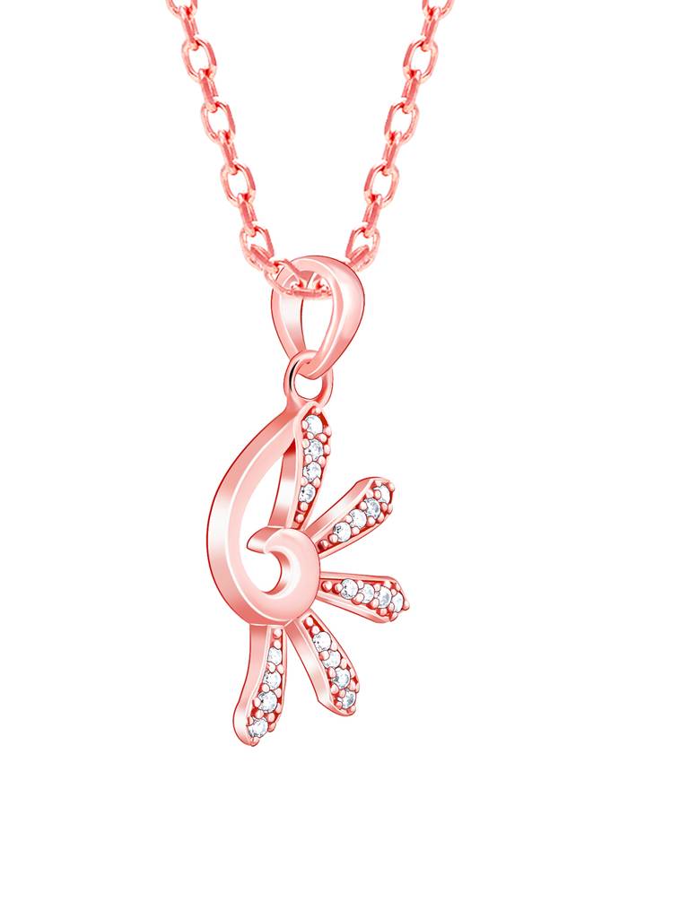 Giva 925 Sterling Silver Bhumi Rose Gold Elegant Musli Pendant With Link Chain