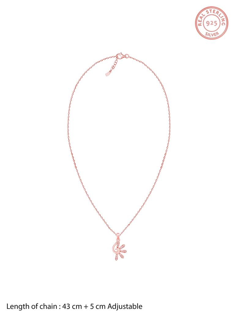 Giva 925 Sterling Silver Bhumi Rose Gold Elegant Musli Pendant With Link Chain