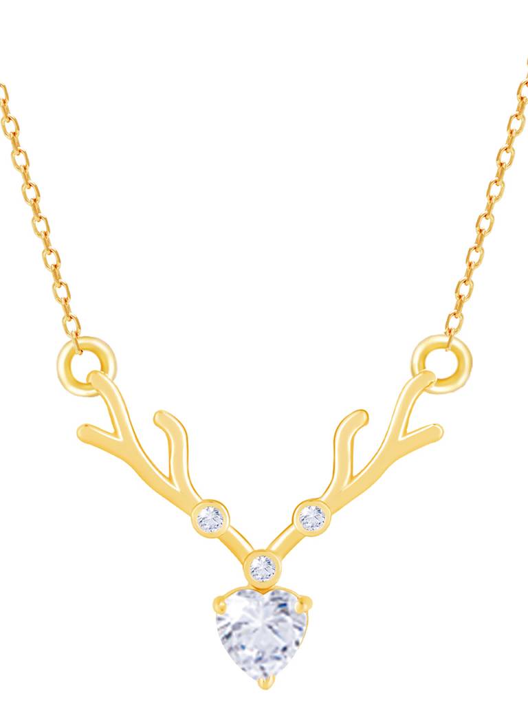 Giva 925 Sterling Silver Golden Deer Heart Necklace