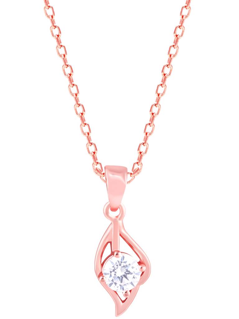 Giva 925 Sterling Silver Rose Gold Falling Dew Pendant With Link Chain