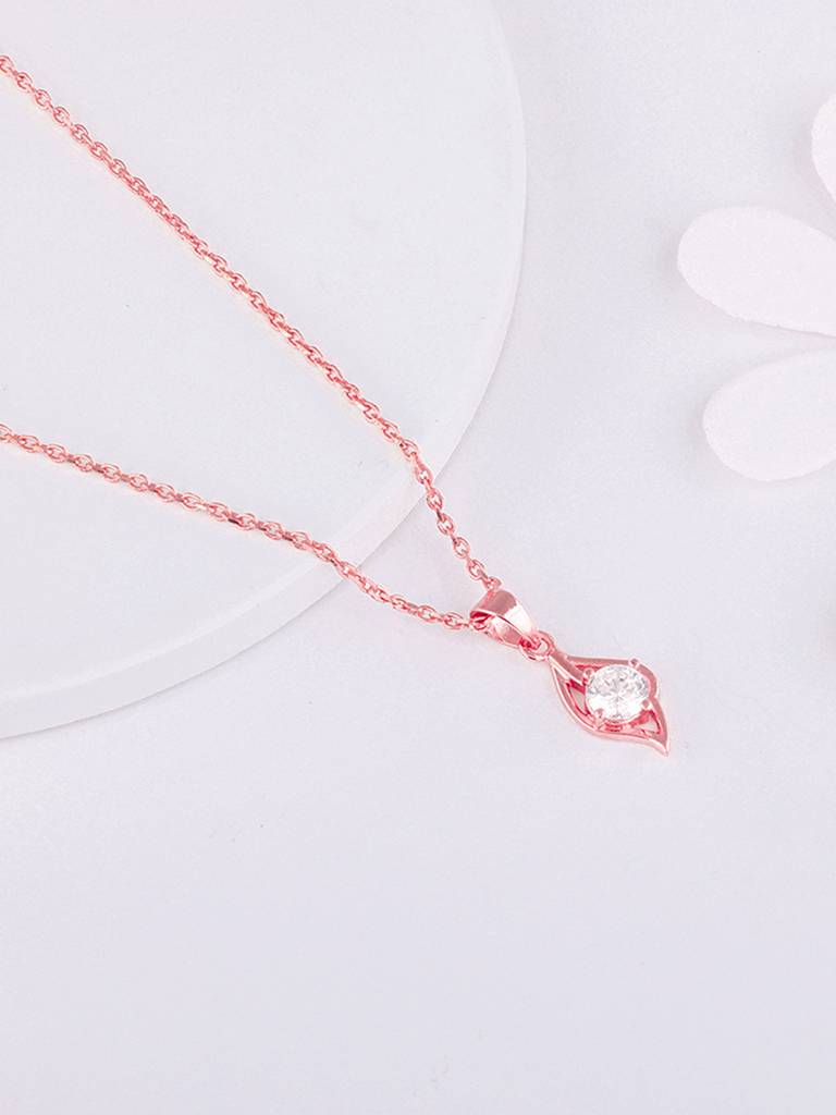Giva 925 Sterling Silver Rose Gold Falling Dew Pendant With Link Chain
