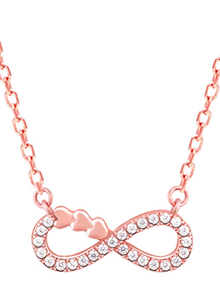 Giva 925 Sterling Silver Rose Gold Infinity Heart Necklace