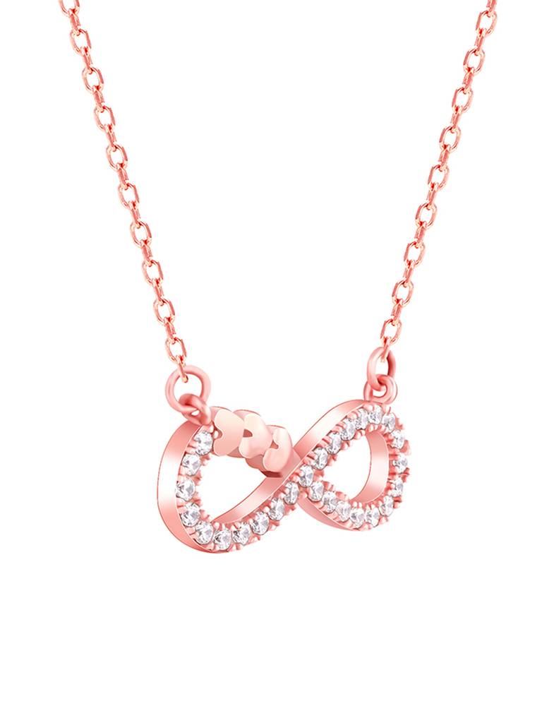 Giva 925 Sterling Silver Rose Gold Infinity Heart Necklace