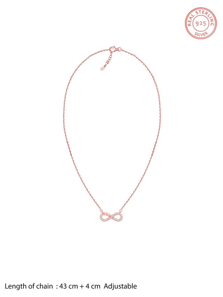Giva 925 Sterling Silver Rose Gold Infinity Heart Necklace