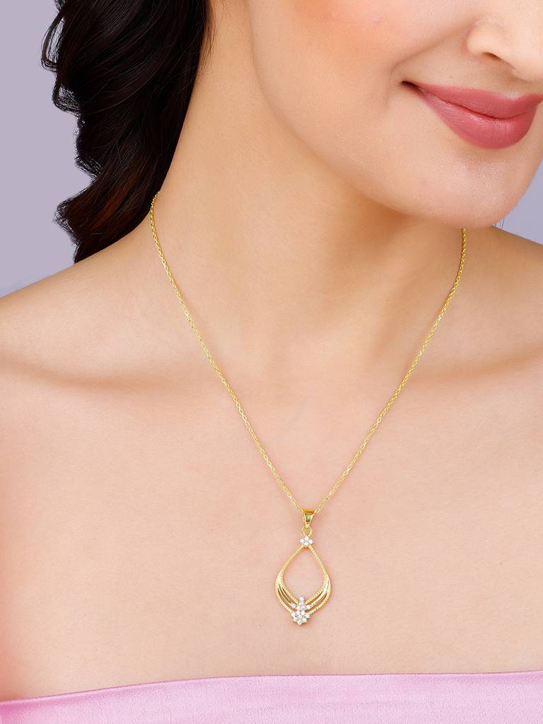 Giva 925 Sterling Silver Golden Princess Pendant With Link Chain